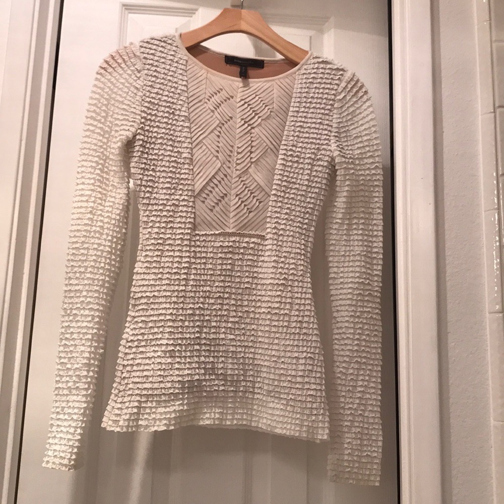 BCBG MaxAzaria white long sleeve